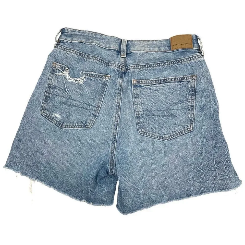 American‎ Eagle high rise cut off ripped baggy mom shorts Size 2